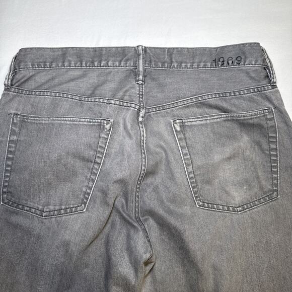 Gap 1969 Jeans Mens 36x31 Gray Straight Leg Denim Clean Water Wash 100% Cotton - Picture 13 of 14